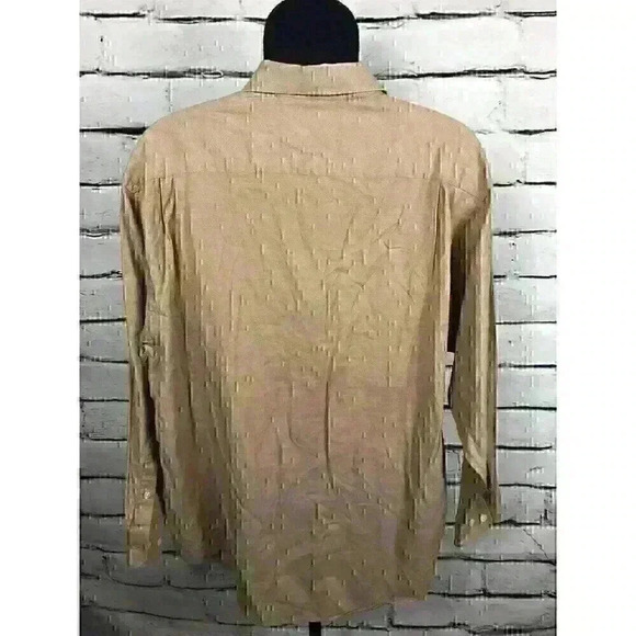 Valentino Uomo Shirt Mens 17.5 34-35 Tan Button Down Cotton Long Sleeve Shirt - Picture 2 of 7